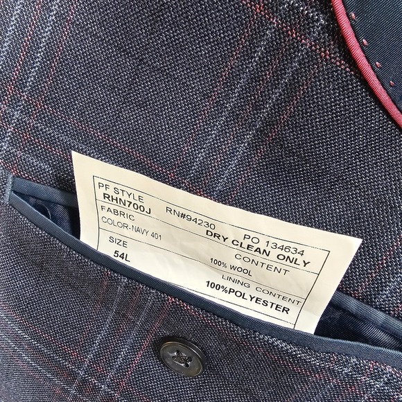 Paul Frederick Blazer Sport Coat Mens 54L Multicolor 100% Wool Plaid Blue Red - Picture 10 of 13